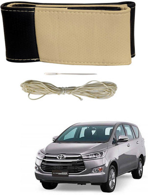 AYW Hand Stiched Steering Cover For Toyota Innova(Black, Beige, Leather)