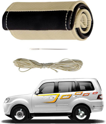 AYW Hand Stiched Steering Cover For Tata Sumo Grand(Beige, Brown, Leather)