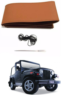 AYW Hand Stiched Steering Cover For Mahindra Thar(Tan, Leather)