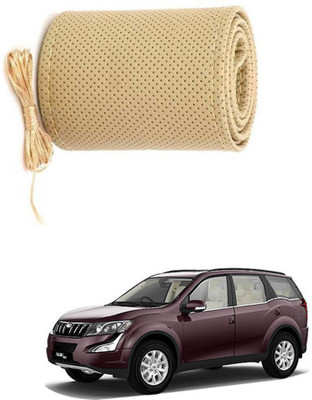 AYW Hand Stiched Steering Cover For Mahindra XUV 500(Beige, Leather)
