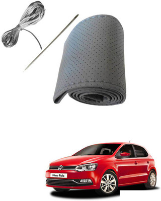 AYW Hand Stiched Steering Cover For Volkswagen Polo(Grey, Leather)