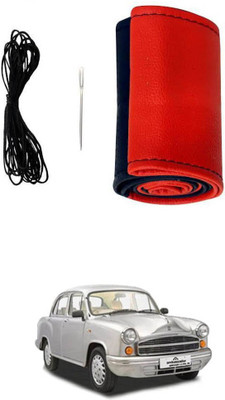 AYW Hand Stiched Steering Cover For HM Ambassador 2.0D(Red, Black, Leather)