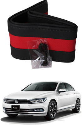 AYW Hand Stiched Steering Cover For Volkswagen Passat(Black, Red, Leather)