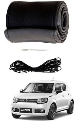 AYW Hand Stiched Steering Cover For Maruti Swift(Grey, Black, Leather)