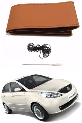 AYW Hand Stiched Steering Cover For Tata Vista(Tan, Leather)