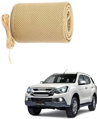 AYW Hand Stiched Steering Cover For Isuzu MU-7 -2014(Beige, Leather)