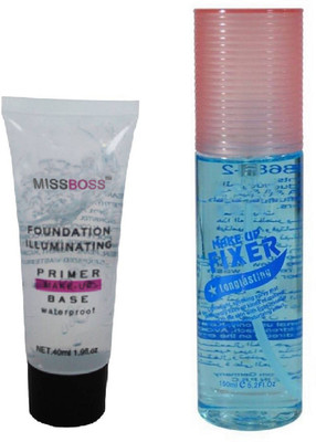 

Miss Boss Foundation illuminating Primer - 40 ml and Long Lasting Makeup Fixer Spray Primer - 200 ml combo(Set of 2)