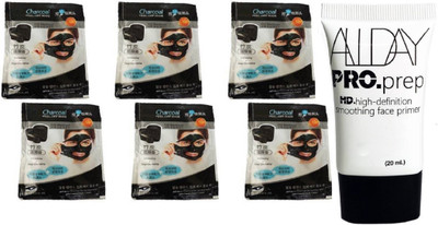 

ADJD PERFECT FACE CARE COMBO OF REAL CHARCOAL FACE MASK COMBO WITH HD SMOOTH SKIN GEL PRIMER(Set of 7)