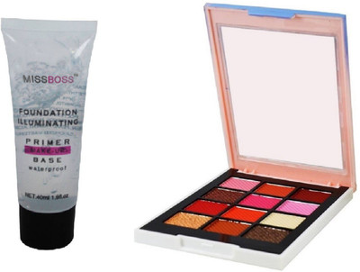

Miss Boss Huda Foundation illuminating Primer - 40 ml and glam color school eyeshadow 12 gm combo(Set of 2)