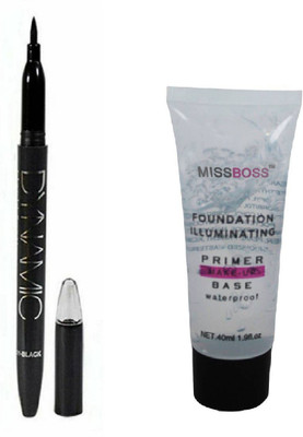 

Miss Boss Foundation illuminating Primer - 40 ml and dynamic black eyeliner combo(Set of 2)