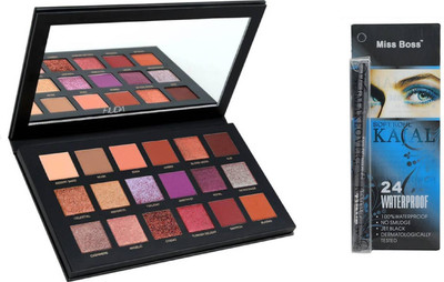 

Miss Boss hb desert dusk palette eyeshadow and long lasting waterproof kajal combo(Set of 2)