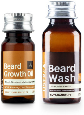 Ustraa Beard Growth Oil and Beard wash Anti dandruff(Set of 2)