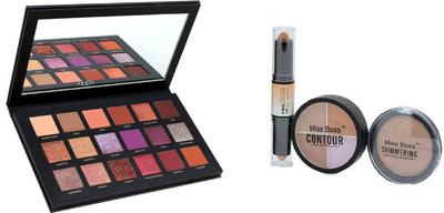 

Miss Boss hb desert dusk palette eyeshadow and kb contour stick 3 in1 Concealer 34gm combo(Set of 2)