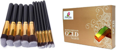 

skinplus makeup brushes set soft & silky (black)(Set of 1)