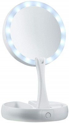 

TOPHAVEN Led Lighted Round Foldable Make up Mirror The Lighted Double Sided Led Vanity Makeup Mirror