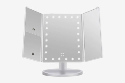 

skyfish Original Make up Mirror Portable Foldaway Led Light Control Make up Mirror (BGT:ZTP))with Magnification Mirror with 180' Degree swivel Rotation foldable funcation Shaving Mirror/ Bathroom Mirror & Wall Bracket With Adjustable Frame Type Beauty Mir
