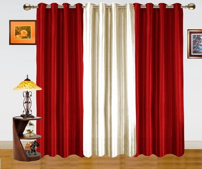 16% OFF on Dekor World 274.32 cm (9 ft) Polyester Long Door Curtain (Pack Of 3)(Geometric, White, Maroon) 16% OFF on Dekor World 274.32 cm (9 ft) Polyester Long Door Curtain (Pack Of 3)(Geometric, White, Maroon)