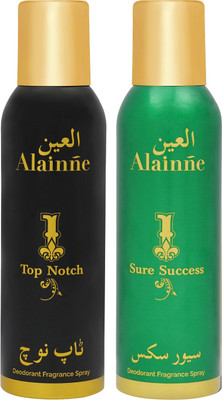 Alainne Combo Top Notch & Sure Success Deodorant Spray - For Men & Women(300 ml, Pack of 2)