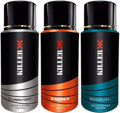 

Killer Energy, Flamboyant and Sensual Deodorant 150ML Each (Pack of 3) For Men and Women Deodorant Spray Body Spray - For Men & Women(150 ml, Pack of 3)