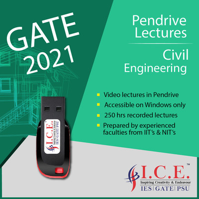

ICE GATE Civil Engineering (Video Lectures For GATE Exams) - USB Course - 2021(pendrive)