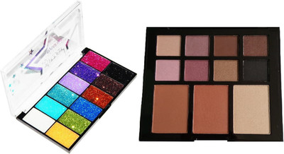 

Gabbu NEW REVOLUTIONARY 3 IN 1 DIFFERENT LOOK GLITTER & MATTE EYESHADOW WITH CONTOUR PALETTE 40 g(MULTI)