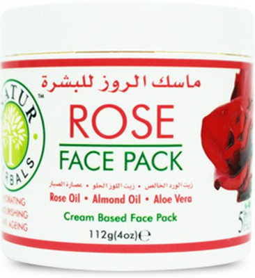 

Inatur Rose Face Pack 112g, Rose Oil, Almond Oil, Aloe Vera, Cream Based Face Pack(112 g)