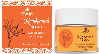 

Inatur Kumkumadi Scrub 50g, Ayurveda, Even Complexion, Rejuvinates Skin, Intensive care, Organic Oils(50 g)