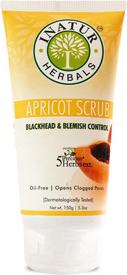 

Inatur Apricot Face Scrub 150g, Blackhead & Blemish Control, Oil-Free, Opens Clogged Pores Face Wash(150 g)