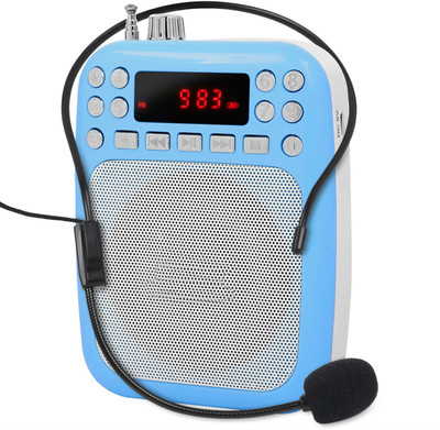 

Zahuu Multimedia Digital Display Speaker with Recording & Karaoke Mic FM Radio(Blue)