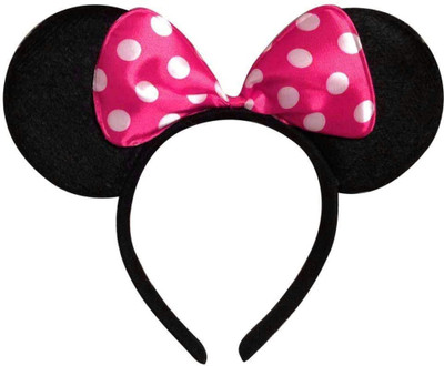 

Partysanthe Minnie Mouse Ears Head Band Dotted Bow Headband Costume Accessory (Pink) Head Band(Pink, Black)