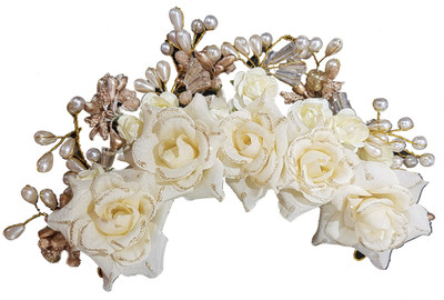 AASA Fancy Hair Accessories Flowers Hair Gajra Hair Accessory Set(White)
