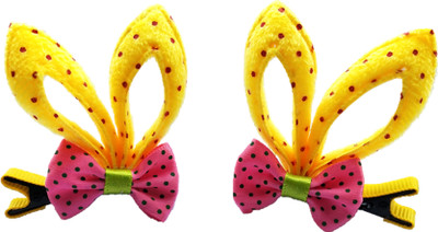

MRUVA Hair Accessories Bunny Hair Clips for Girls - Yellow(Pack of 2,Free Size) Hair Clip(Yellow)