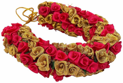 

Iyaan Hair Bun Gajra For Girls And Women Party Wear Gajra Hair Accessory Set(Pink)