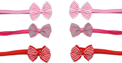 

FOK Set Of 6 Bow Elastic Multi Color Head Bands For Babies Head Band(Multicolor)