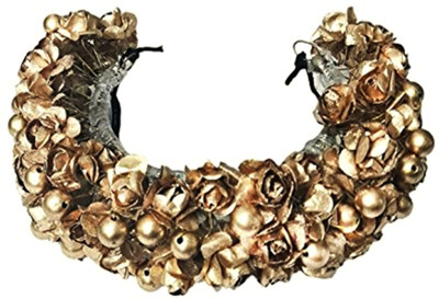 

AASA Bridal Accessories For Bun Decoration Flowers Gajra Hair Accessory Set(Gold)