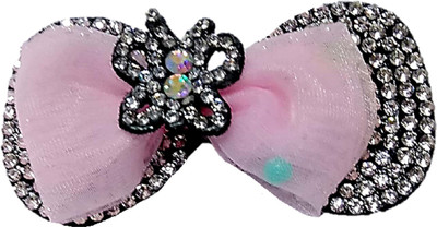 

Proplady Partywear Stylish Rhinestones Stud Bow Hair Clips, Pins, Hair Brooch for Girls & Women|Wedding Hair Accessories|Latest Hair Hair Pin, Hair Clip, Tic Tac Clip, Hair Accessory Set(Pink)