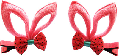

MRUVA Hair Accessories Bunny Hair Clips for Girls - Peach(Pack of 2,Free Size) Hair Clip(Orange)