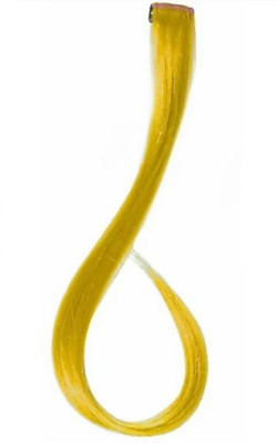 

Alizz High lighter 1 yellow color hairpiece streaks feather artificial for young girls teenagers fancy strands Hair Extension