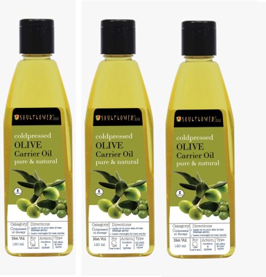 

Soulflower Coldpressed Olive Carrier Oil Set of 3 Hair Oil(450 g)