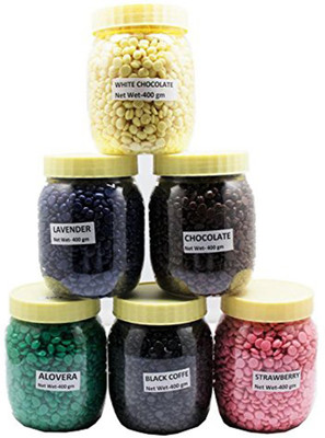 

Bluejack Hair Removal Hot Wax Beans, 100 gm Combo Pack In 6 Flavours White Chocolate,Lavender,Aloe Vera,Strawberry,Chocolate,Black Coffee Wodden Spatula Wax(600 g, Set of 6)