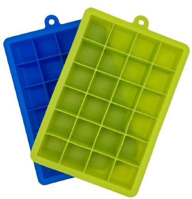 WOLBLIX Blue, Green Silicone Ice Cube Tray(Pack of2)
