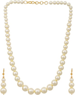 poojithajewellers Alloy White Jewellery Set(Pack of 1)