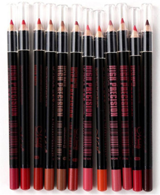 

NNBB Super Matte High Precision Lip Pencil Pack of 12 (Multicolor)(Multicolour)