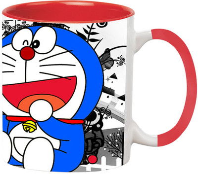 ARTBUG Doaremon Cartoon -2067-Red Ceramic Coffee Mug(350 ml)