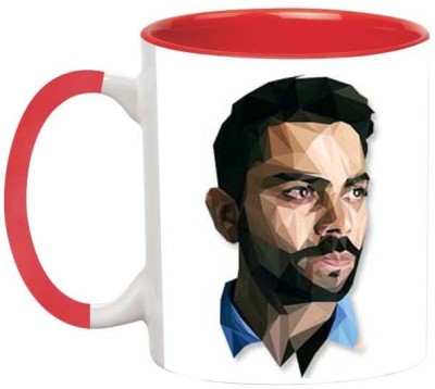 ARTBUG Virat Kohli -447-Red Ceramic Coffee Mug(350 ml)