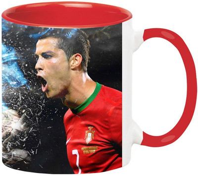 ARTBUG Cristiano Ronaldo -1465-Red Ceramic Coffee Mug(350 ml)