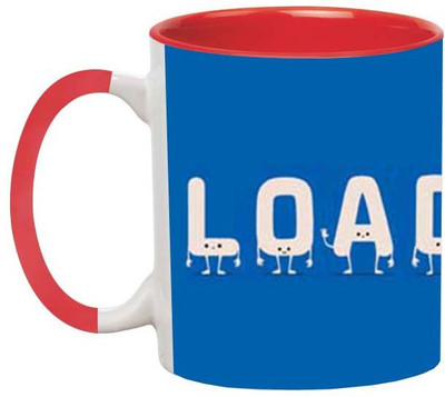 ARTBUG Loading Ceramic -563-Red Ceramic Coffee Mug(350 ml)