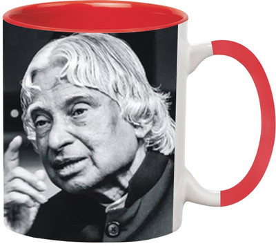 ARTBUG Dr. A.P.J. Abdul Kalam -629-Red Ceramic Coffee Mug(350 ml)