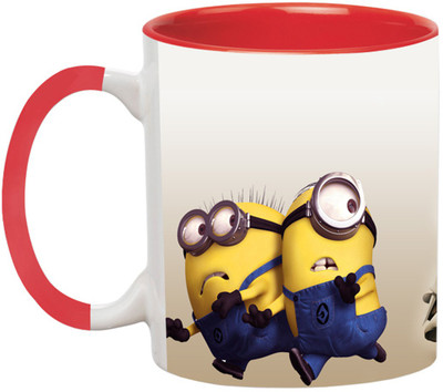 ARTBUG Minions Cartoon -2187-Red Ceramic Coffee Mug(350 ml)