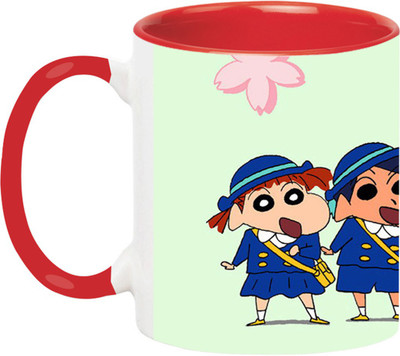 ARTBUG Shinchan Cartoon -2027-Red Ceramic Coffee Mug(350 ml)